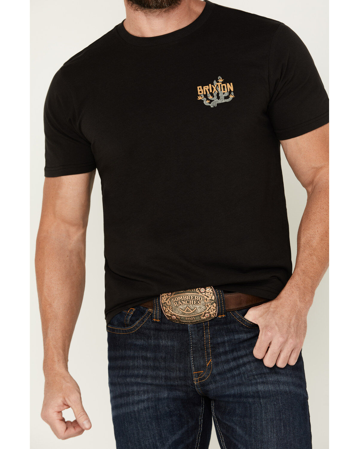 Image #3 - Brixton Men's Valley Cactus Short Sleeve graphic T-Shirt, , hi-res