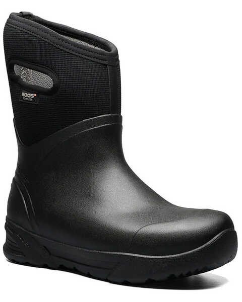 Image #1 - Bogs Men's Bozeman Mid Insulated Work Boots - Soft Toe, Black, hi-res