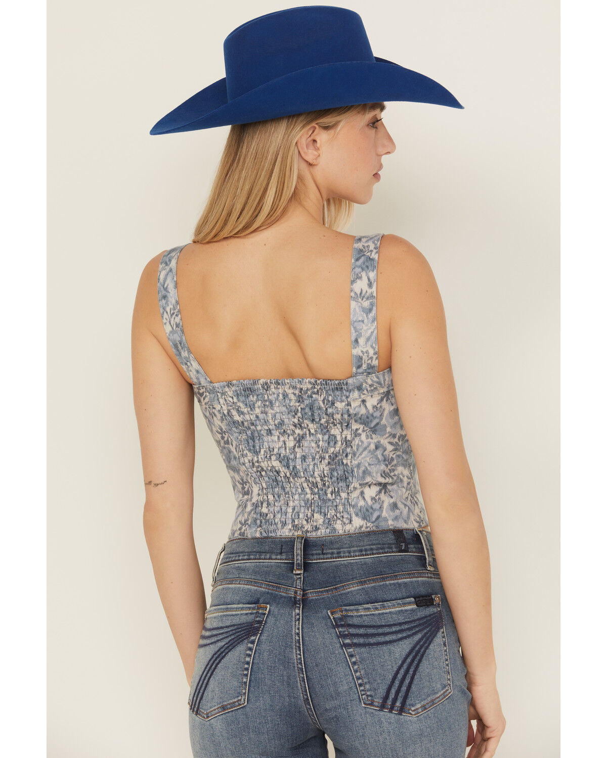 Product Name:  Levi's Women's Floral Print Denim Bustier