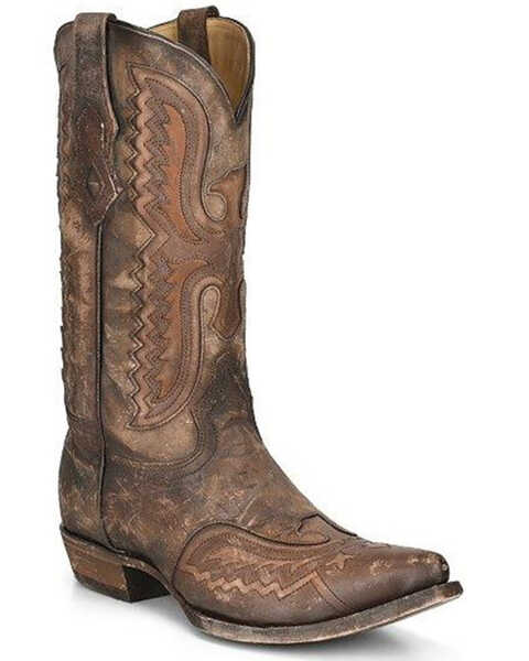 Corral Men's Western Boots - Snip Toe, Tan, hi-res