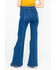 Image #2 - Flying Tomato Women's Button Side Dark Denim Flare Trouser Jeans, , hi-res