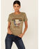 Image #1 - Southern Sierra Women's Don't Mess With Texas Graphic Short Sleeve Tee, Olive, hi-res