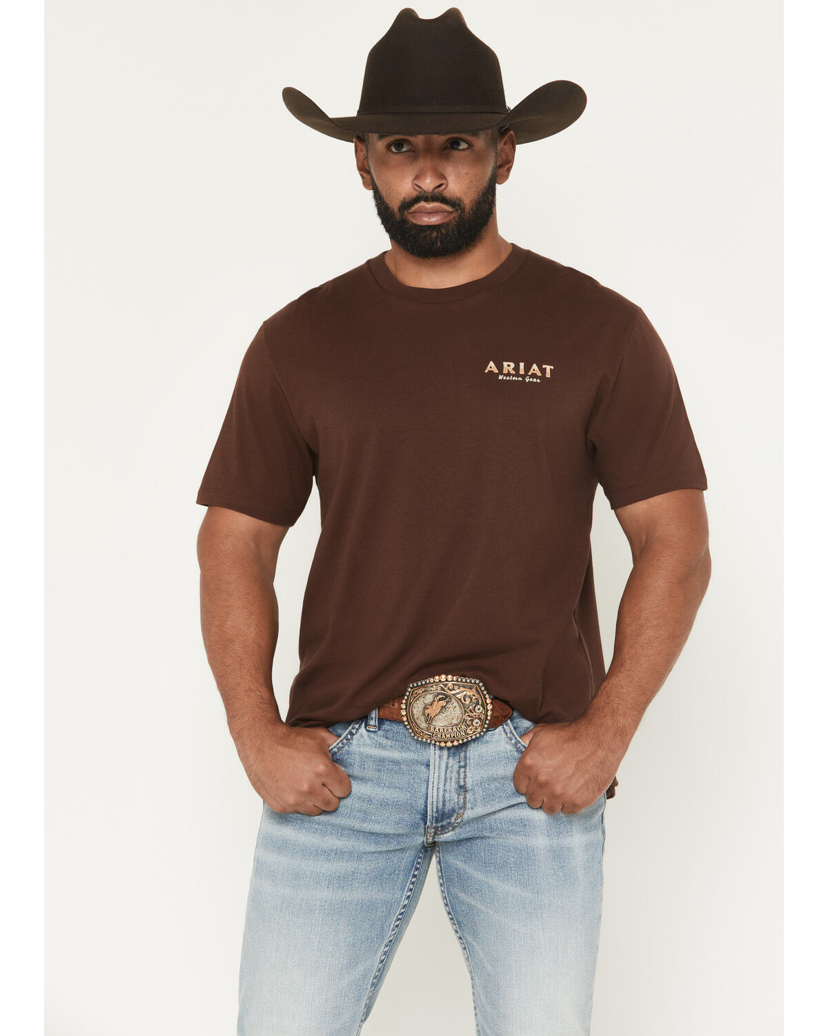 Image #2 - Ariat Men's Haters Club Short Sleeve Graphic T-Shirt, Brown, hi-res