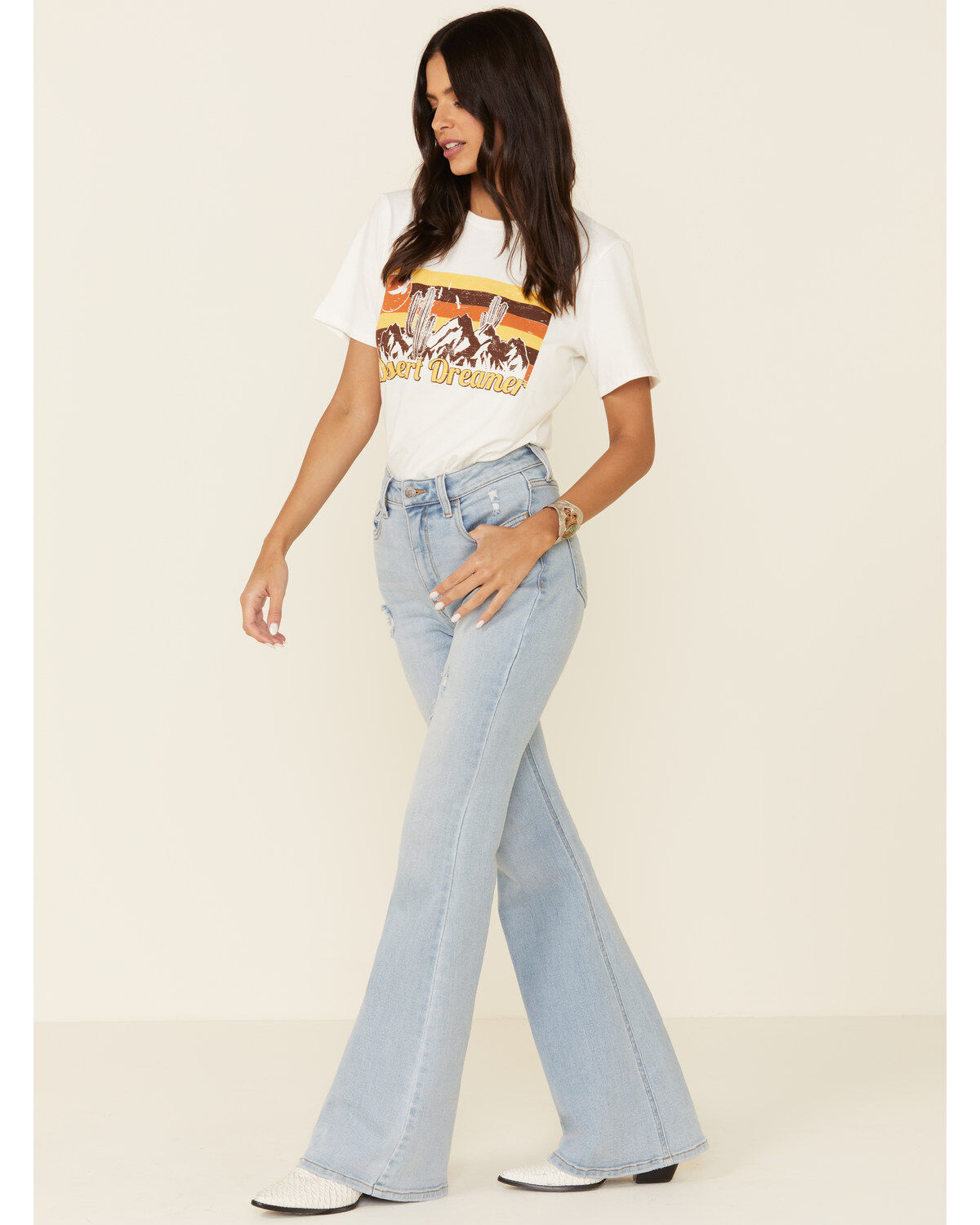 Image #2 - Polagram Women's Desert Dreams Graphic Tee, White, hi-res