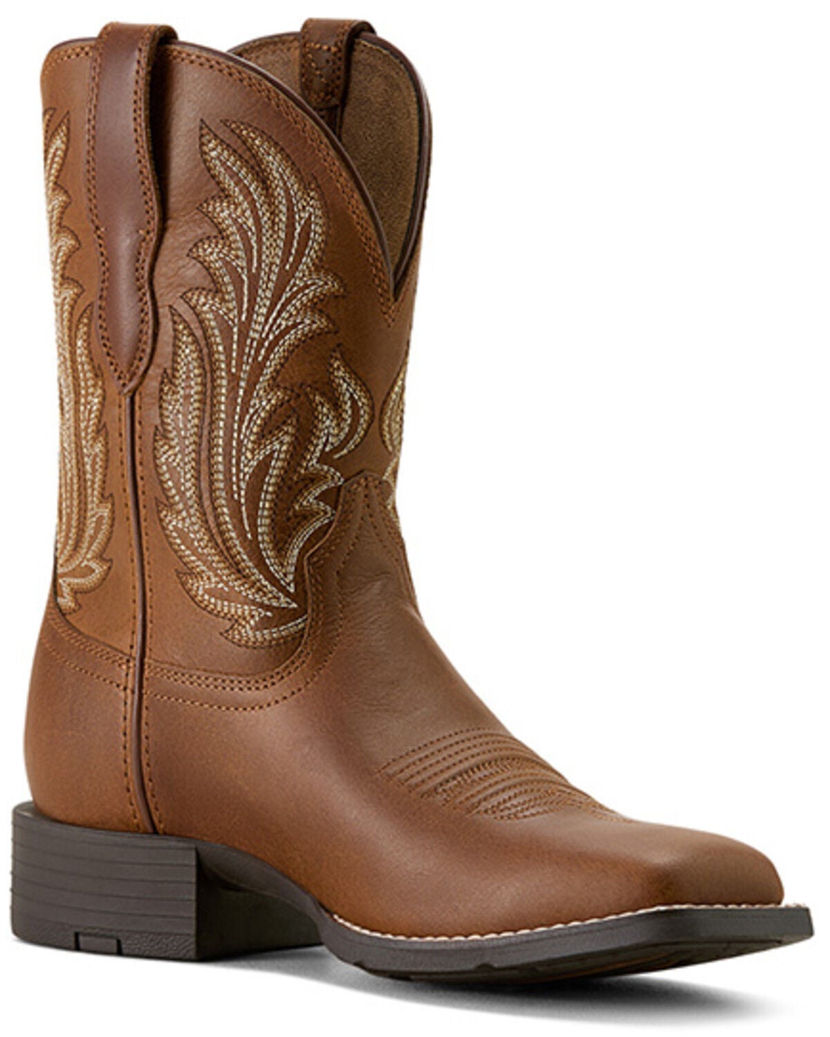 Ariat Women's Round Up Filly Performance Western Boots - Broad Square Toe, Brown, hi-res