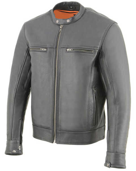 Milwaukee Leather Men's Cool-Tec Scooter Style Motorcycle Jacket, Black, hi-res