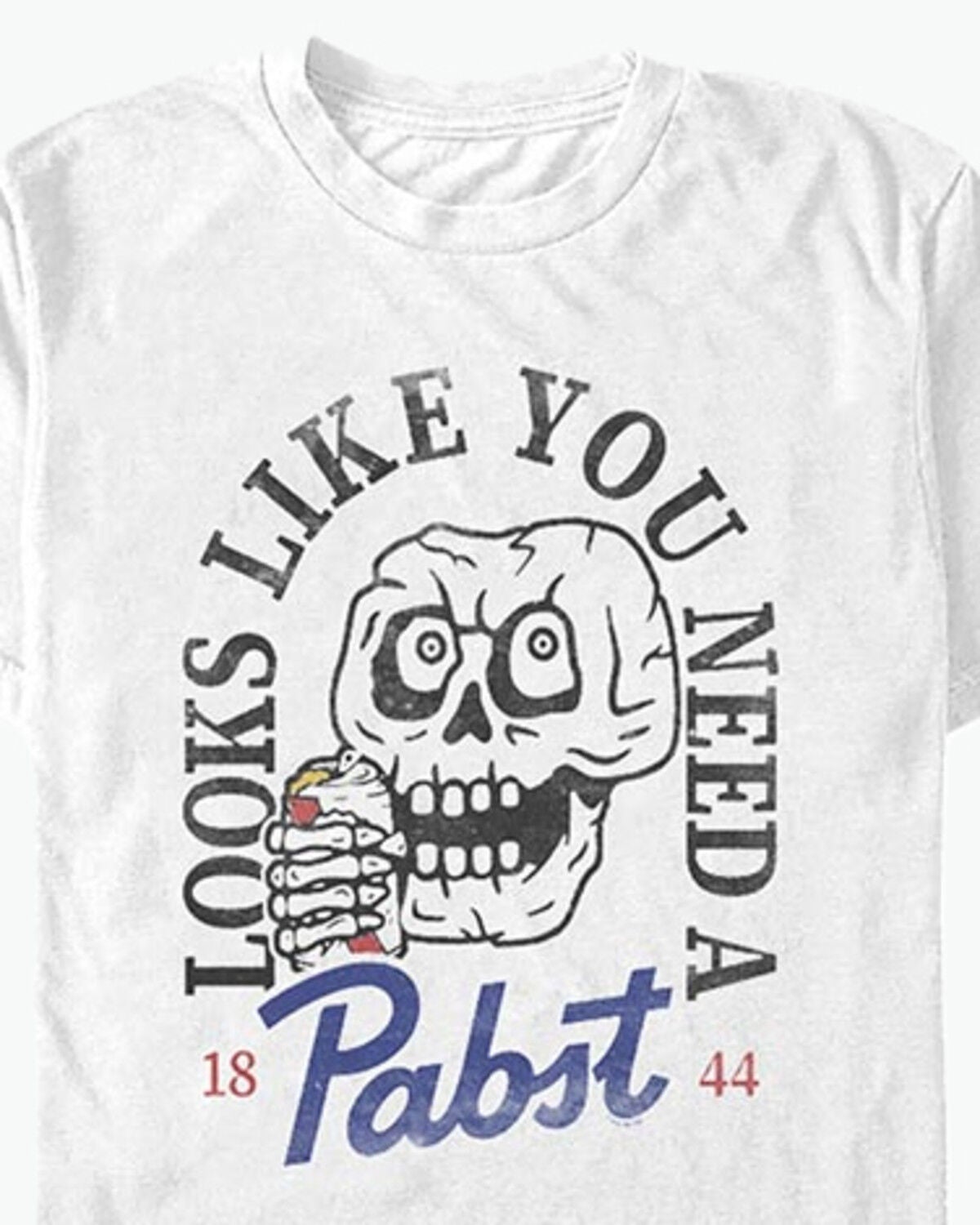 Image #1 - Pabst Men's Looks Like Pabst Short Sleeve Graphic T-Shirt, White, hi-res