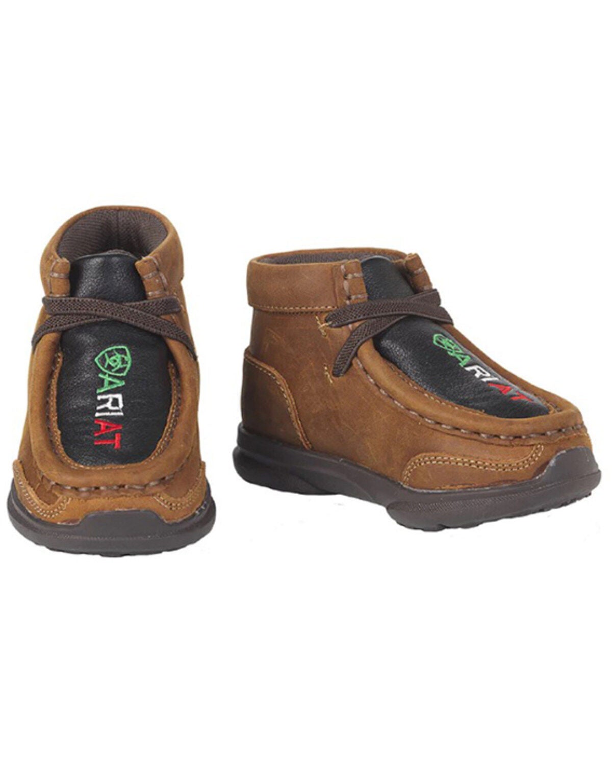 Ariat Toddler-Boys' Lil Stomper Mexico Casual Lace-Up Chukka Shoes, Brown, hi-res