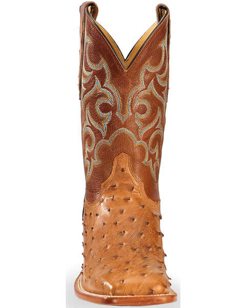 Justin Men's Full Quill Ostrich Western Boots, Cognac
