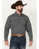 Image #1 - Cowboy Hardware Men's Wild Gem Geo Print Long Sleeve Snap Western Shirt, Black, hi-res