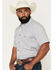 Image #2 - Gibson Trading Co Men's Vibe Check Geo Print Short Sleeve Snap Western Shirt - Big, White, hi-res
