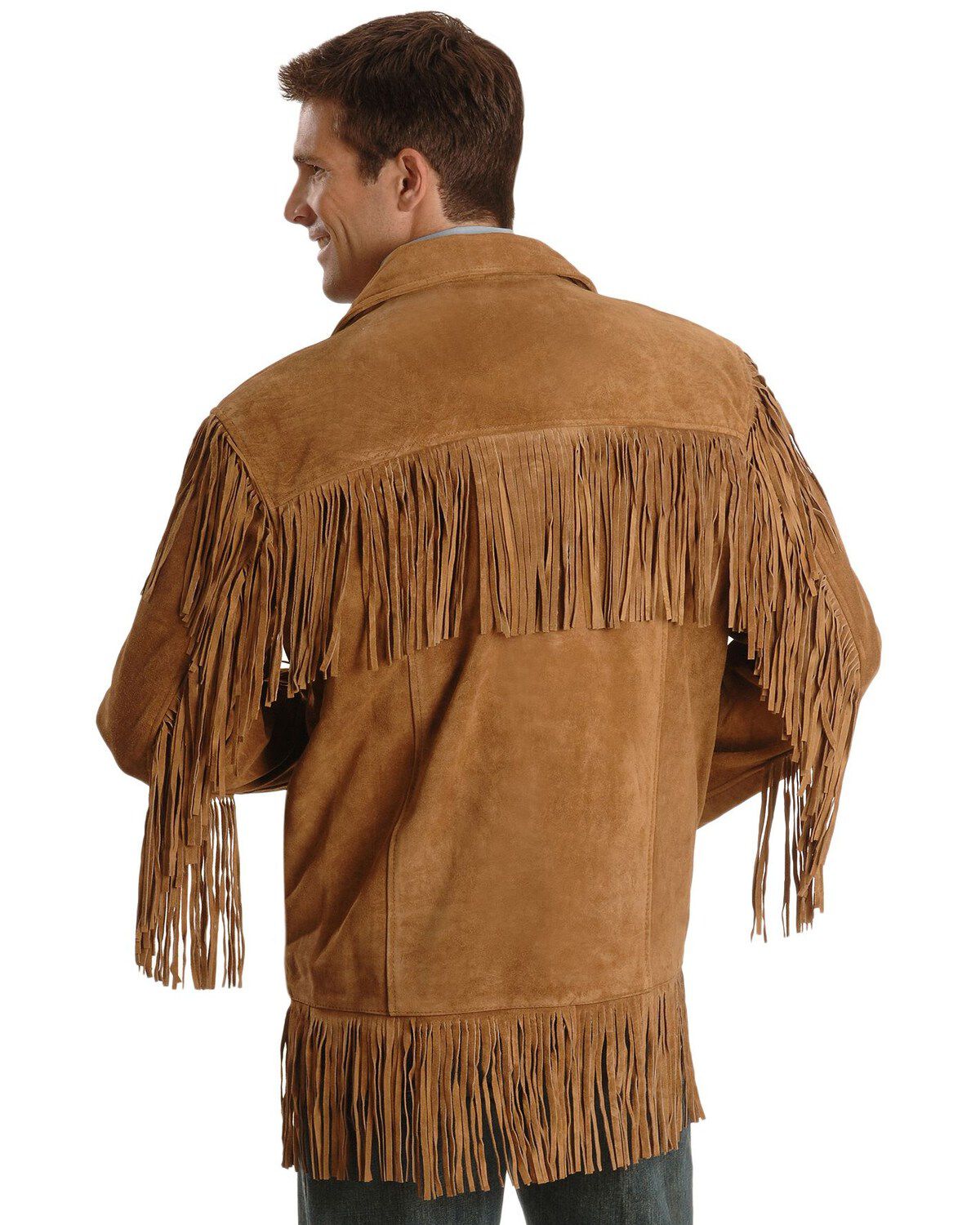 Image #2 - Liberty Wear Men's Suede Fringe Western Jacket - Big & Tall , Tobacco, hi-res