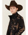 Image #2 - Hooey Boys' Southwestern Print Softshell Jacket, Black, hi-res
