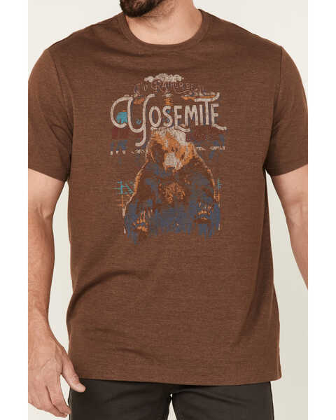 Brothers & Sons Men's Brown Yosemite Bear Graphic Short Sleeve T-Shirt , Brown, hi-res