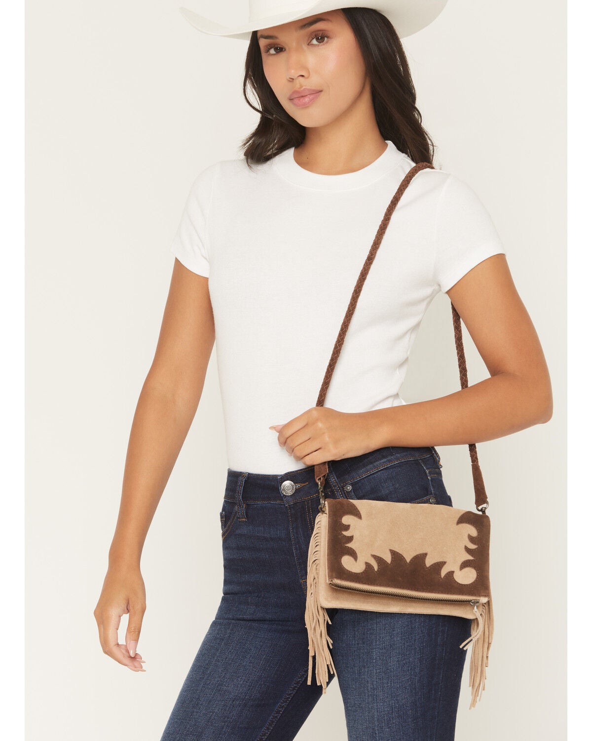 Idyllwind Women's Dorothy Suede Crossbody Bag, Khaki, hi-res