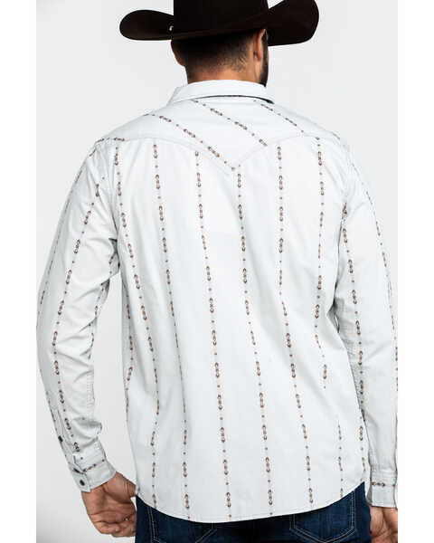 Image #2 - Moonshine Spirit Men's Tiki Torch Striped Dobby Print Long Sleeve Western Shirt , Grey, hi-res