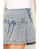 Image #2 - Ashley Women's Buckle Pleated Denim Mini Skort, Light Blue, hi-res