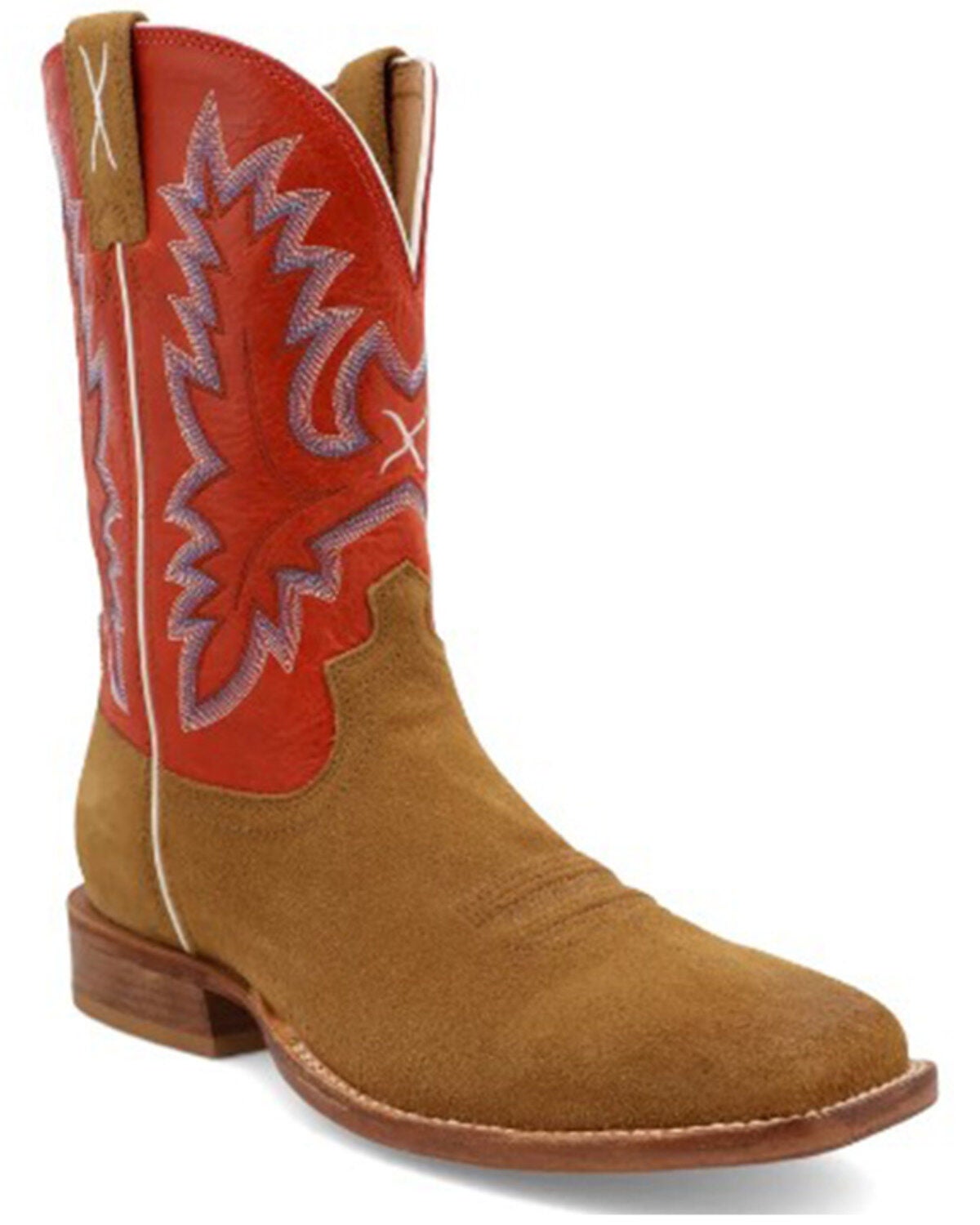 Twisted X Men's Tech X&trade; Western Boot - Broad Square Toe, Red, hi-res
