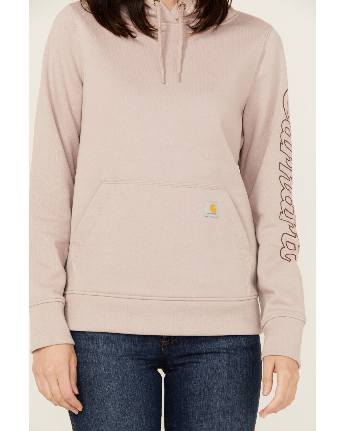 Image #2 - Carhartt Women's Rain Defender® Relaxed Fit Midweight Hooded Sweatshirt, Mauve, hi-res