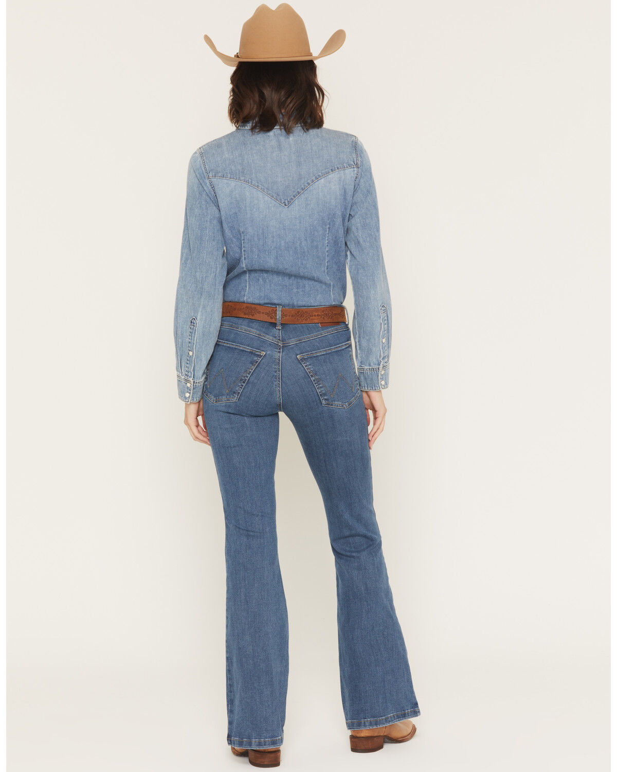 Image #3 - Wrangler Women's Elsie Medium Wash Bespoke High Rise Flare Stretch Denim Jeans, Medium Wash, hi-res