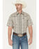 Image #1 - Wrangler Men's Vintage Brushpopper Floral Striped Print Short Sleeve Snap Western Shirt, Cream, hi-res