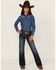Image #1 - Ariat Girls' Olivia Trouser Stretch Denim Jeans, Blue, hi-res
