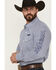 Image #2 - Wrangler Men's Logo Geo Print Long Sleeve Button-Down Western Shirt - Tall, Blue, hi-res