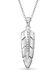 Image #2 - Montana Silversmiths Women's Hawk Feather Opal Necklace, Silver, hi-res