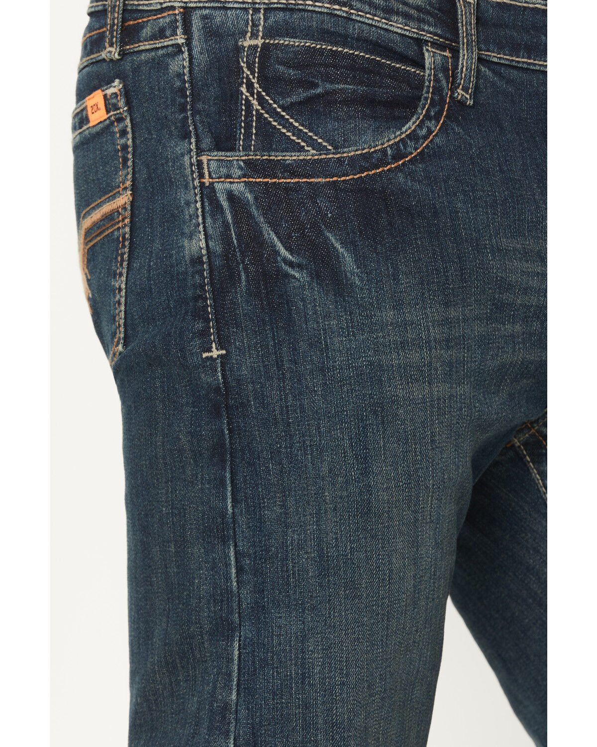 Image #2 - Wrangler Men's FR Dark Wash Vintage Slim Bootcut Stretch Denim Jeans, Dark Wash, hi-res