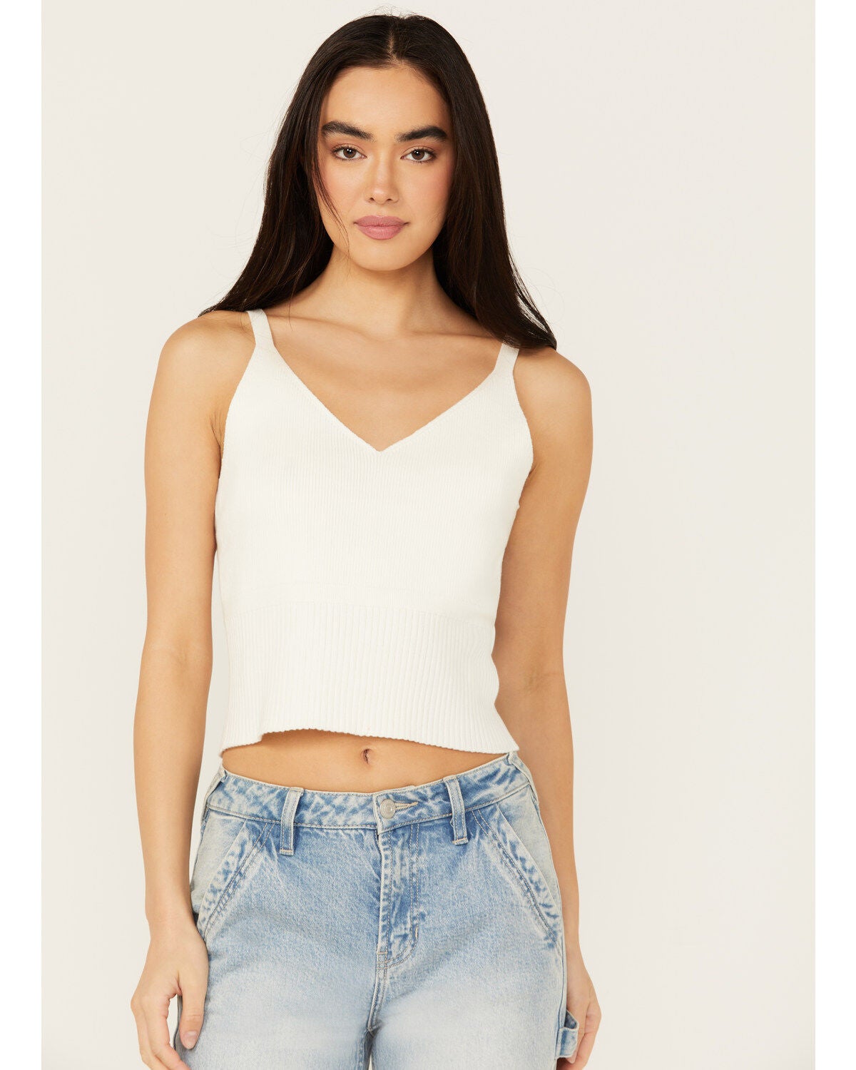 Cleo + Wolf Women's Abbie Sweater Tank, Cream, hi-res