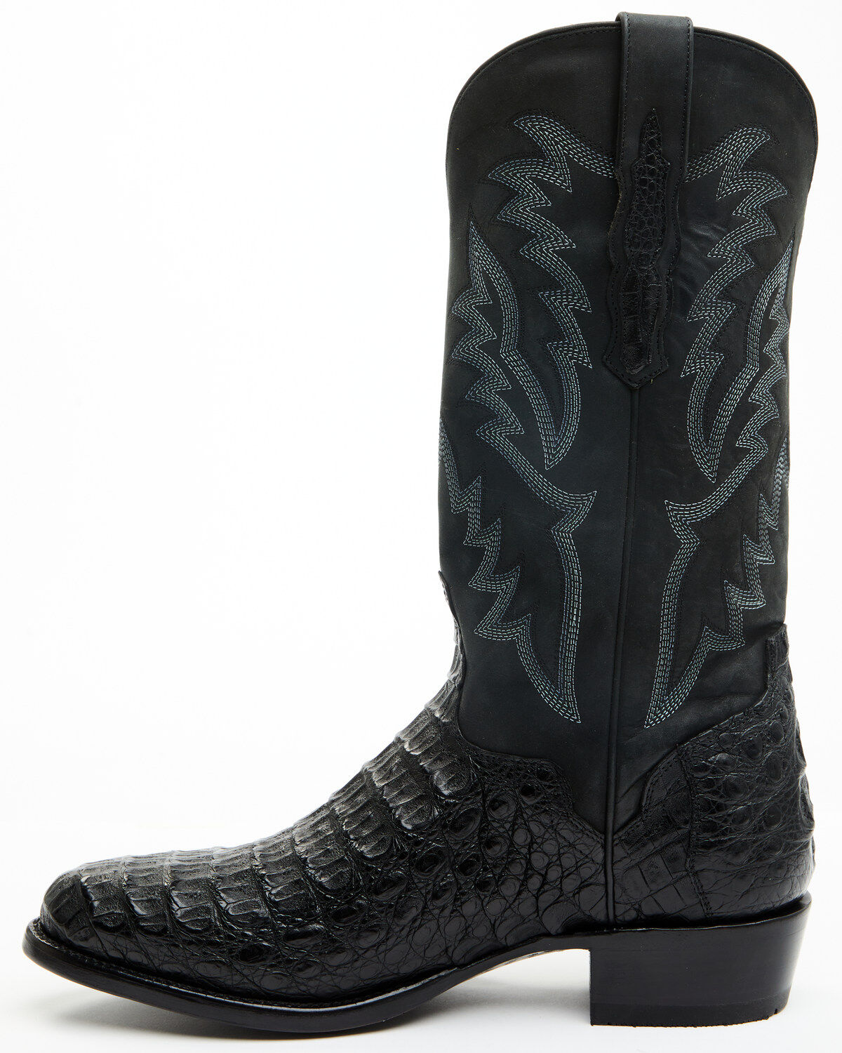 Image #3 - El Dorado Men's Exotic Caiman Western Boots - Round Toe, Black, hi-res