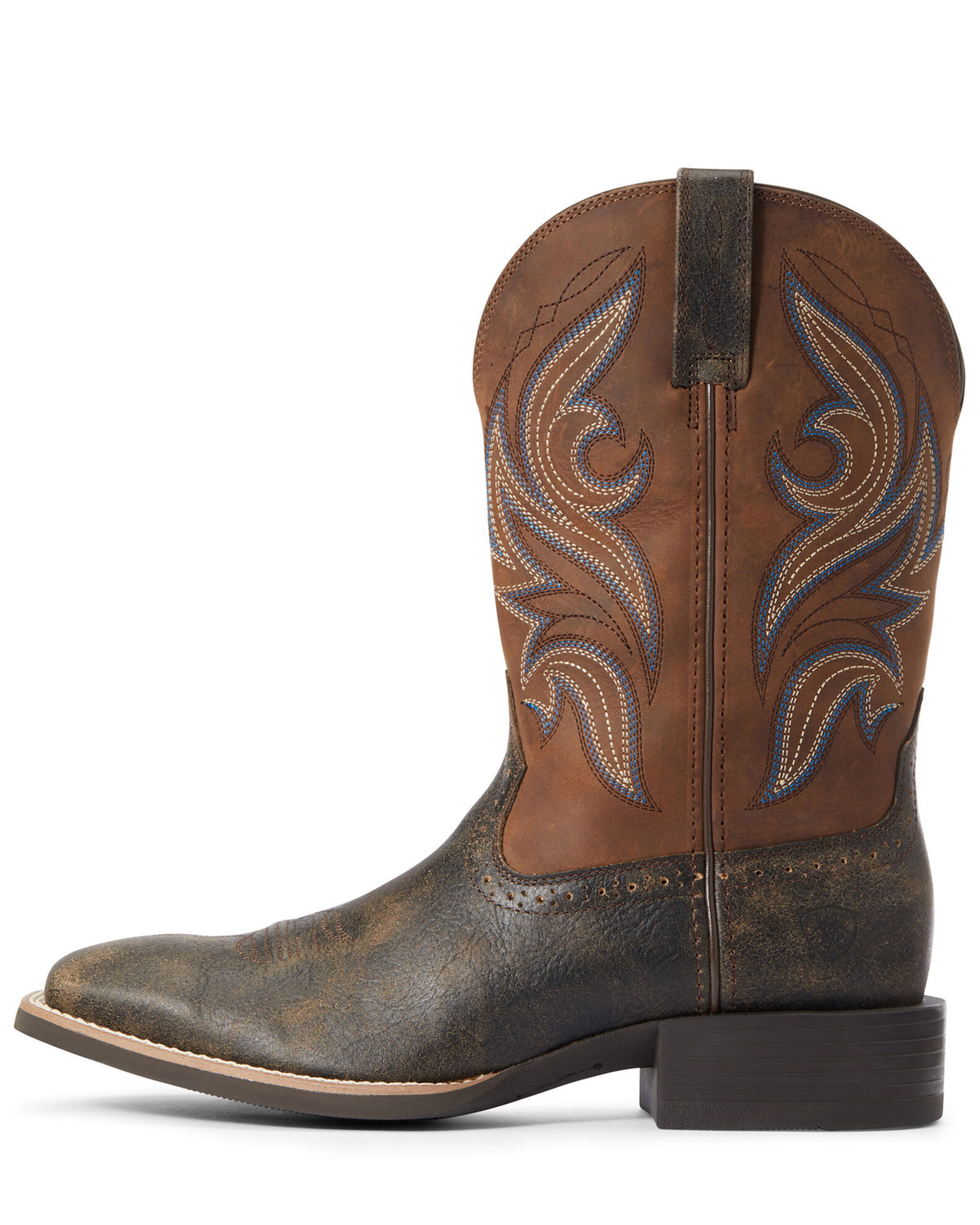 Ariat Men's Brown Sport Knockout Western Boots Broad Square Toe Boot Barn