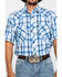 Image #4 - Resistol Men's Blue Vallecito Large Plaid Short Sleeve Western Shirt , Blue, hi-res