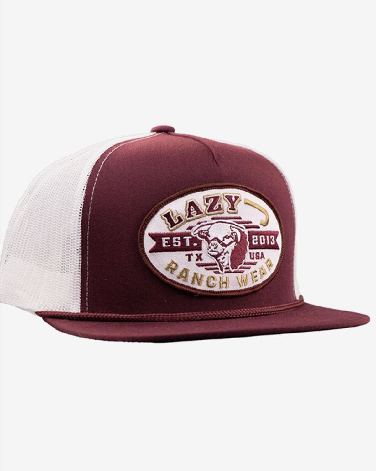 Image #1 - Lazy J Ranch Wear Men's Cattle King Ball Cap, Maroon, hi-res