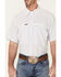 Panhandle Men's Performance Geo Print Short Sleeve Button Down Western Shirt , White, hi-res