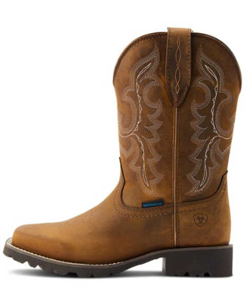 Image #2 - Ariat Women's Unbridled Rancher H2O Oily Distressed Western Boots - Square Toe, Brown, hi-res