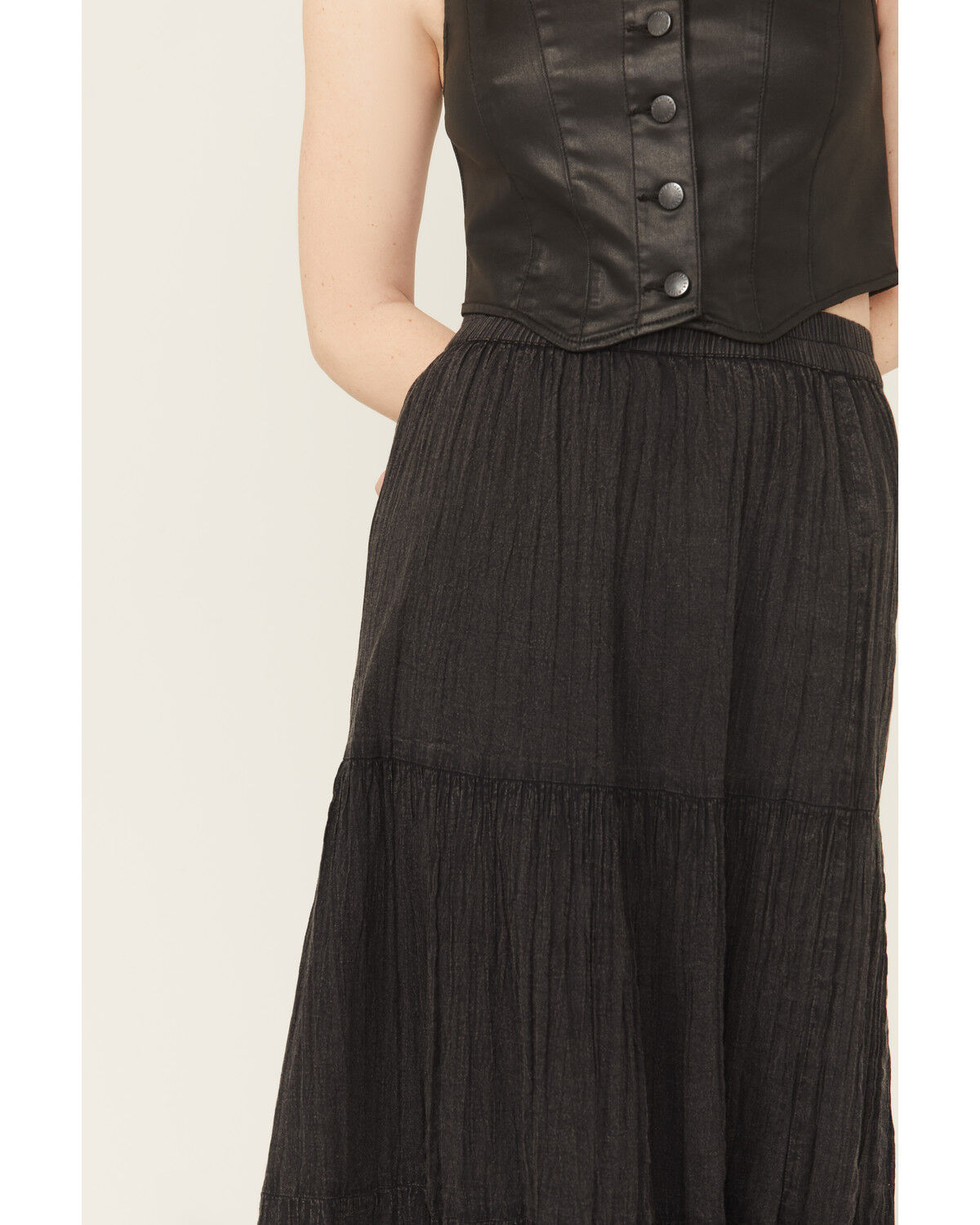 Image #2 - Scully Women's Broomstick Maxi Skirt, Black, hi-res