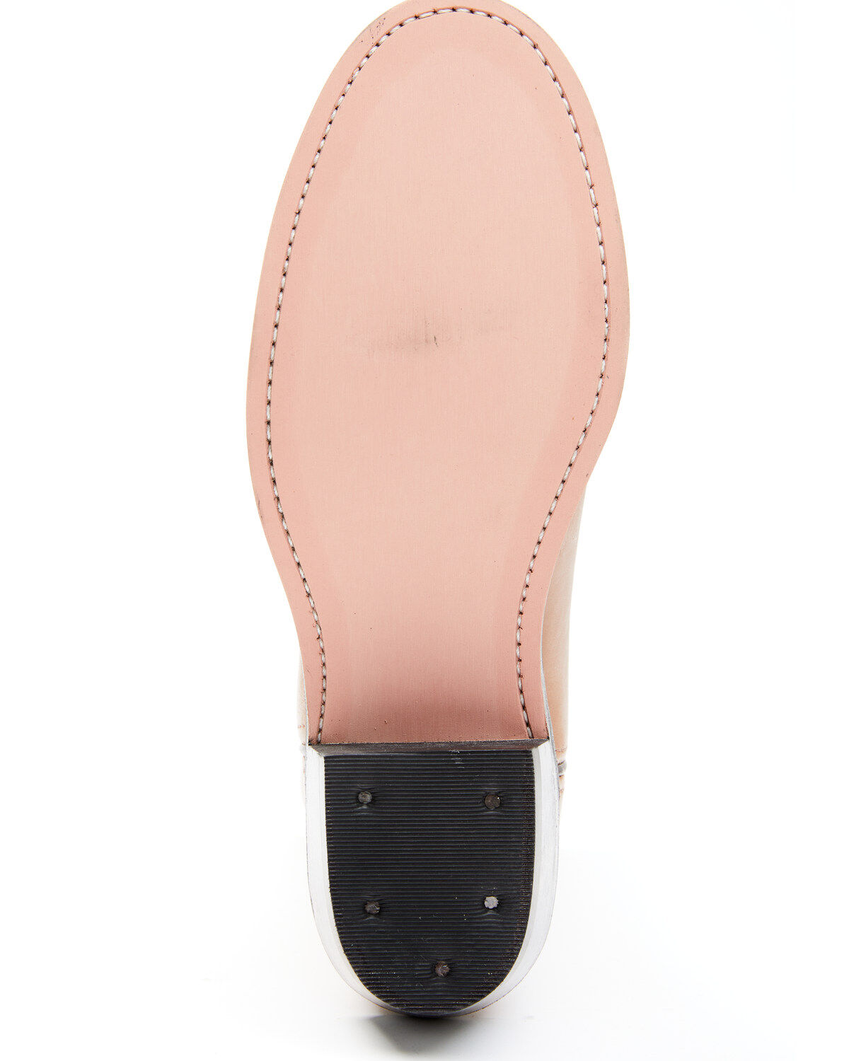Image #8 - Old West Little Girls' Corona Calfskin Western Boots - Round Toe, Tan, hi-res