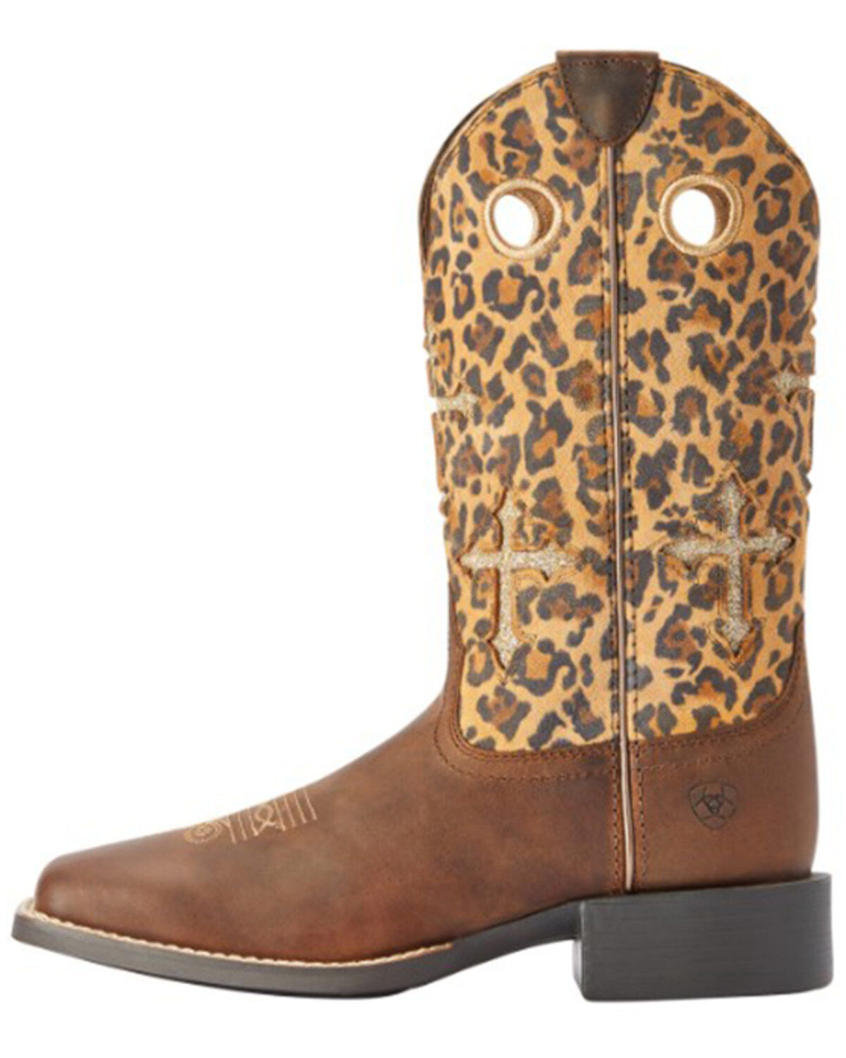Image #2 - Ariat Women's Round Up Crossroads Western Performance Boots - Broad Square Toe, Leopard, hi-res