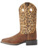 Image #2 - Ariat Women's Round Up Crossroads Western Performance Boots - Broad Square Toe, Leopard, hi-res