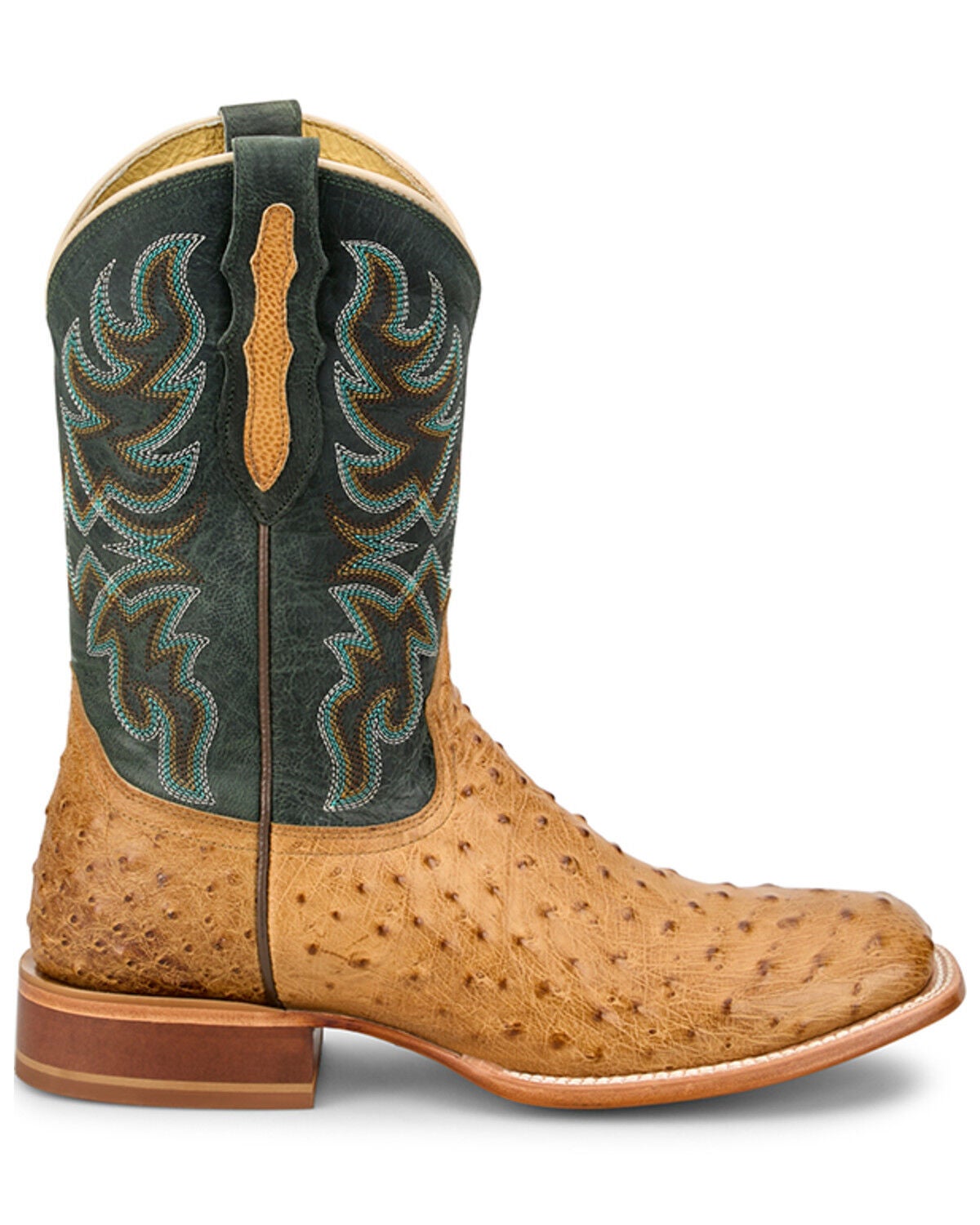 Image #2 - Tony Lama Men's Blaine Exotic Ostrich Western Boots - Broad Square Toe, Brown, hi-res