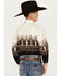 Panhandle Boys' Steer Head Southwestern Border Print Long Sleeve Pearl Snap Shirt, Natural, hi-res