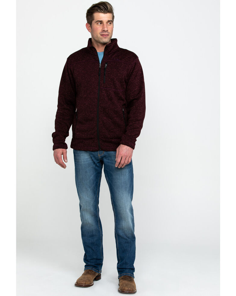 Powder River Outfitters Men S Burgundy Melange Fleece Jacket Boot Barn