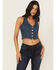 Image #1 - Levi's Women's Dark Wash Denim Halter Top, Blue, hi-res