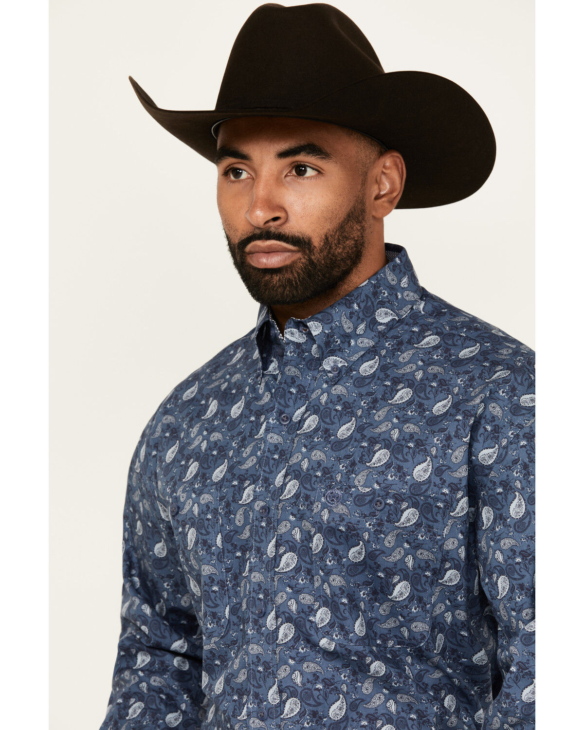 George Strait by Wrangler Men´s Paisley Print Long Sleeve Button-Down Stretch Western Shirt -Big teamlce.in - Image 3
