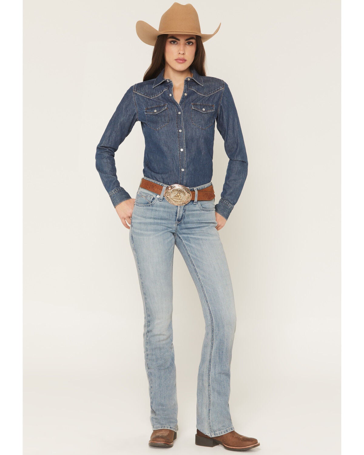 Ariat Women's Nayelli Medium Wash Perfect Rise Bootcut Stretch Denim Jeans, Medium Wash, hi-res