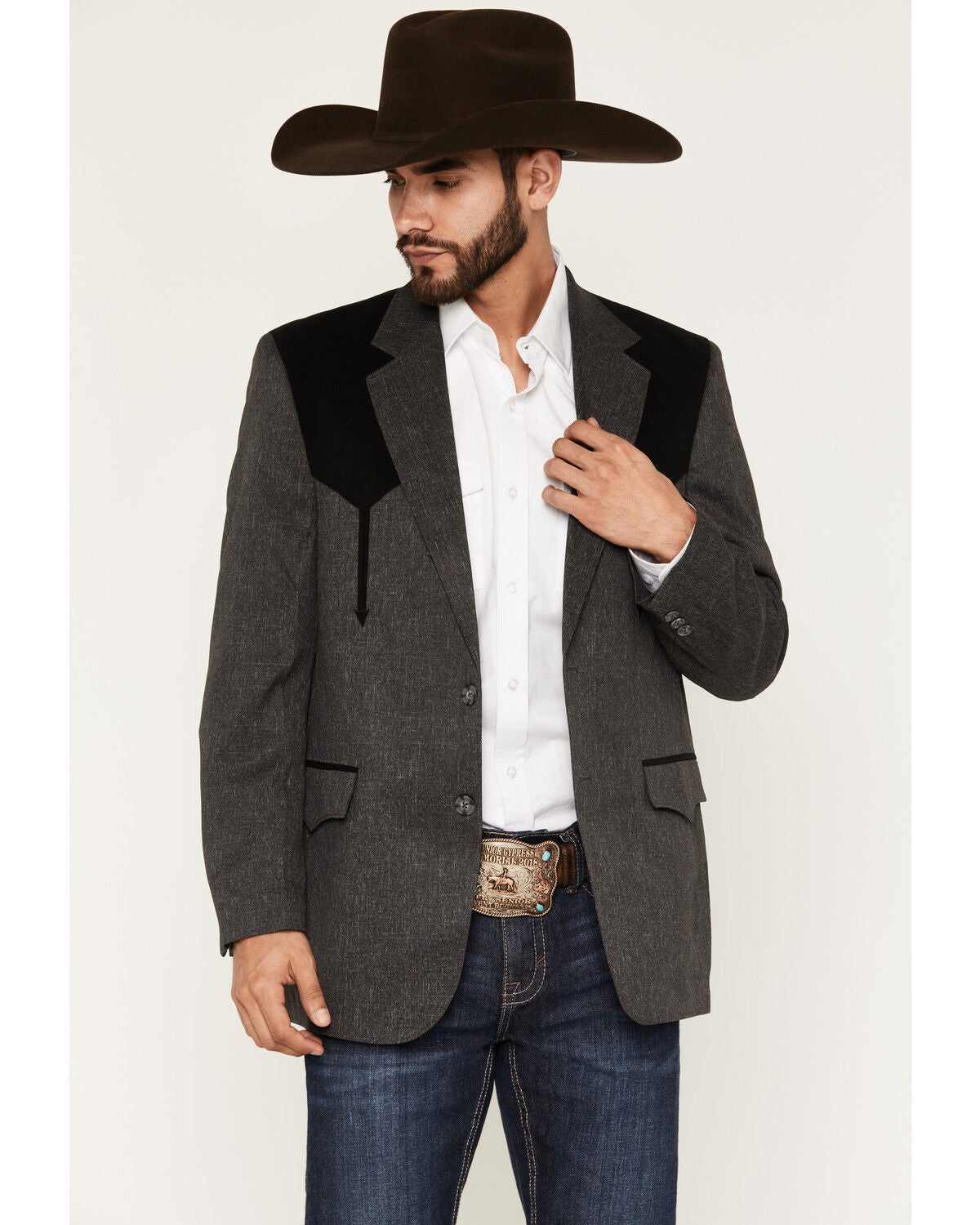 Image #1 - Circle S Men's Swedish Knit Boise Sport Coat, Hthr Charcoal, hi-res
