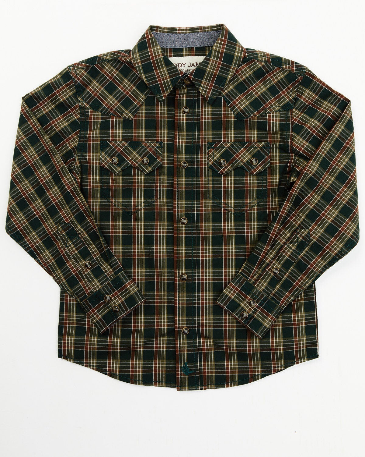 Cody James Toddler Boys' Douglas Fir Plaid Print Long Sleeve Snap Western Shirt - Toddler, Green, hi-res