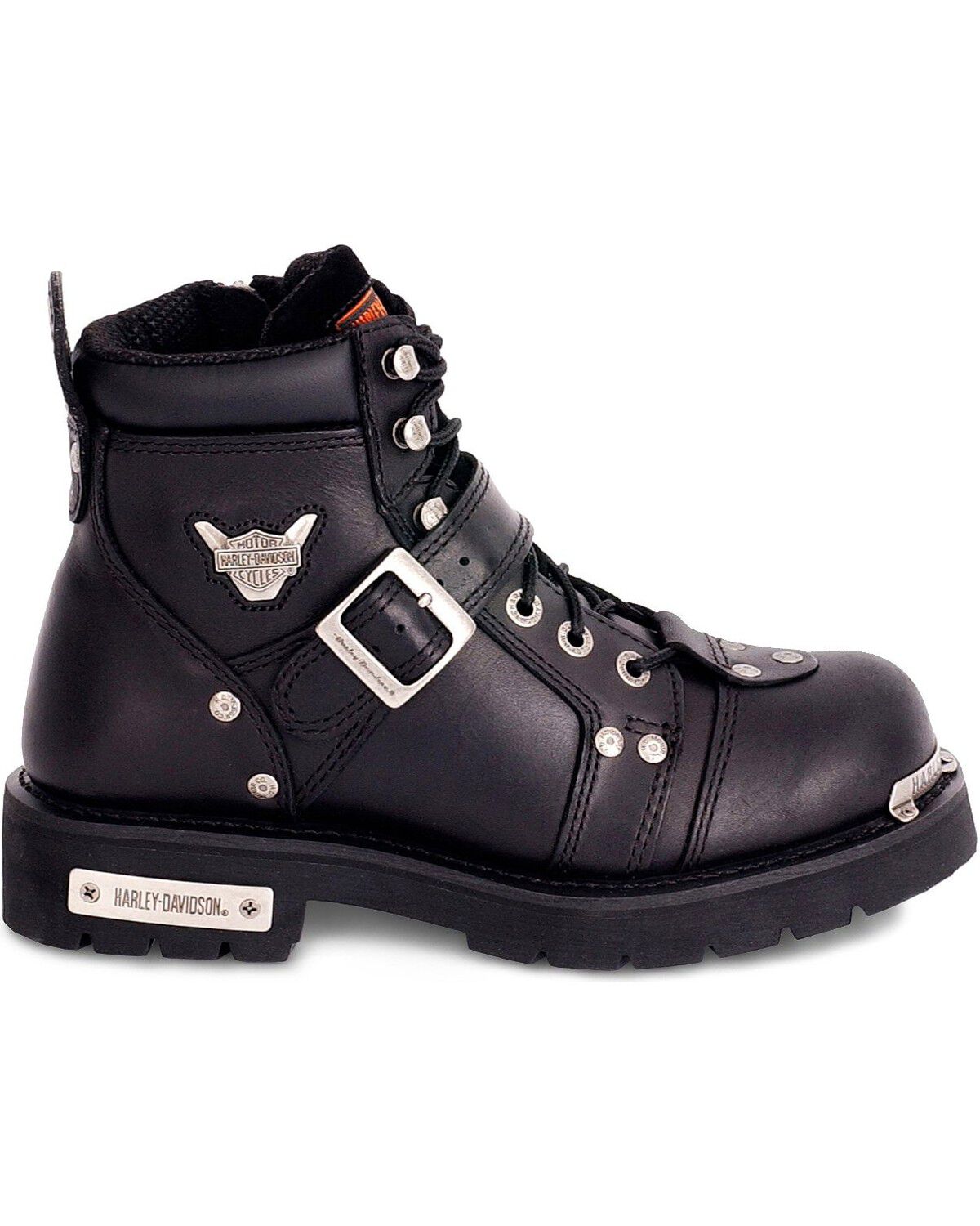 Image #3 - Harley Davidson Brake Buckle Motorcycle Boots - Round Toe, Black, hi-res