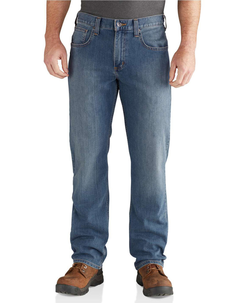 Carhartt Men's Blue Rugged Flex Relaxed Jeans - Straight Leg | Boot Barn